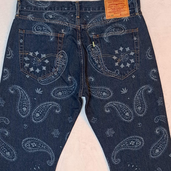 Snoop Dogg x Levis Lot 420 Mens 34 X 30 Paisley bandana jeans ( Cotton /… - Picture 13 of 13